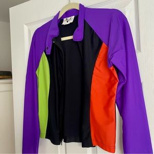 V Sport Size Medium Vintage Spandex Zip Up